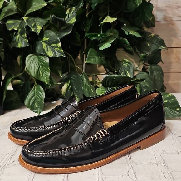 Weejuns NWOT G.H.Bass Handcrafted Classic Black Patent Leather Loafers 10 - Picture 2 of 14